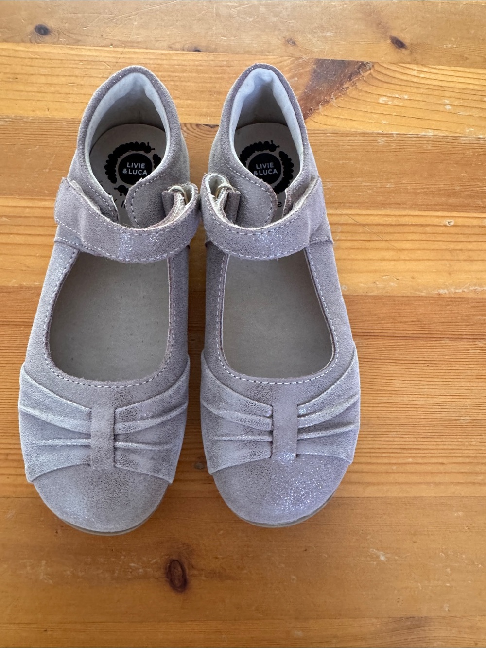 Livie & Luca Girls' Taupe Mary Jane Dress Shoes